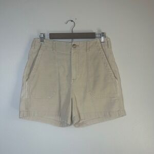 Faherty Utility Shorts Womens 28 Khaki Tan High Rise Cinch Back‎ Patch Pocket